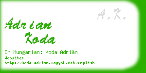 adrian koda business card